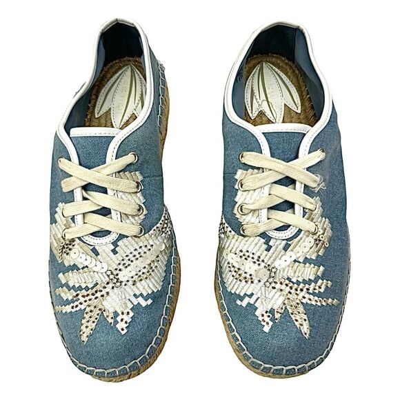 Nine West Womens Guinup Espadrilles Sneakers, Light Blue/White, Size 8.5 Medium - Picture 6 of 7